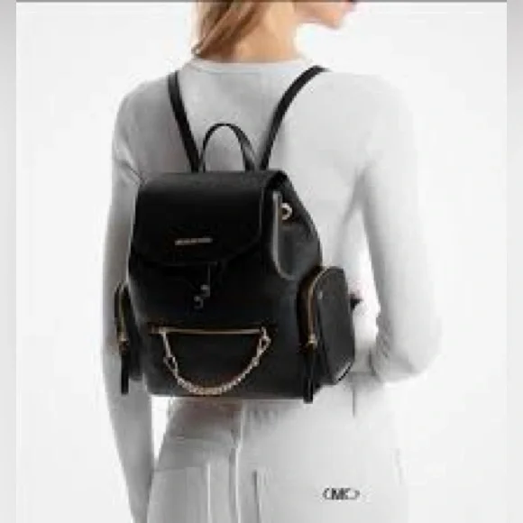 Michael Kors | Bags | Michael Kors Black Backpack With Gold  display picture 3